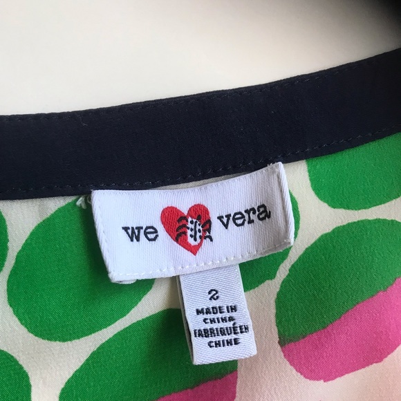 Anthropology We ❤️ Vera Silk Multicolored Polka dot Top Blouse NWOT - Picture 5 of 6